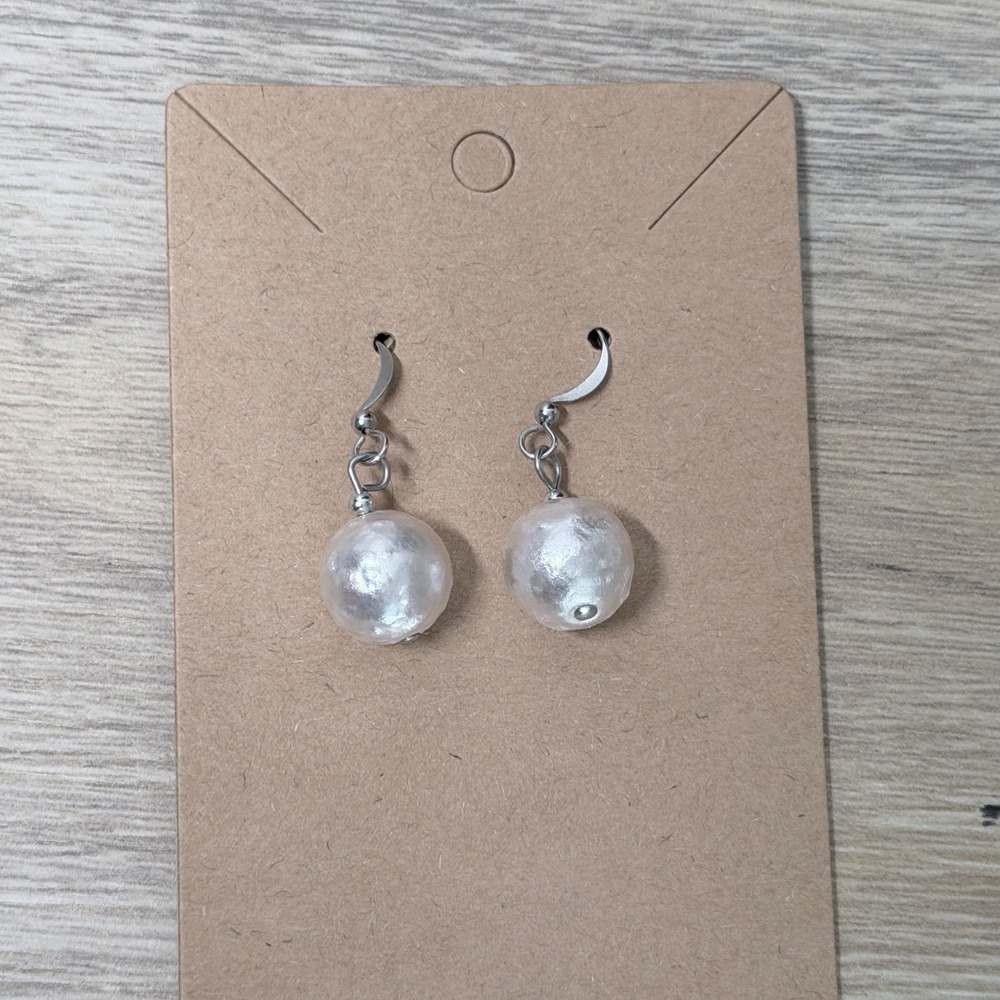 Faux Pearl Drop Dangle Earrings Coquette Old Money Balletcore Romantic Minimal